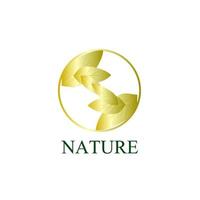 icône du logo nature dorée pour la société environnementale vecteur