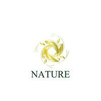 icône du logo nature dorée pour la société environnementale vecteur