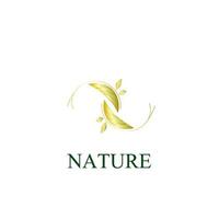 icône du logo nature dorée pour la société environnementale vecteur