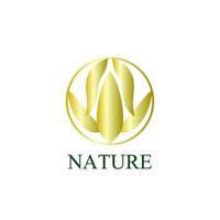 icône du logo nature dorée pour la société environnementale vecteur