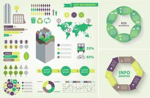 ensemble de vecteurs d'infographie écologique. vecteur