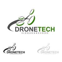 conception de drones liée au logo de la société de services de drones. conception d'illustration de drone vecteur
