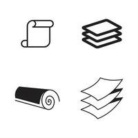 conception de logo d'icône de papier vecteur