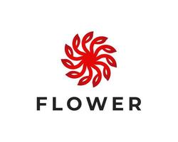 création de logo d'entreprise minimaliste plat fleur vecteur