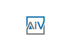 modèle d'icône de vecteur de conception de logo initial aiv