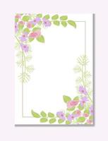 modèle de carte d'invitation de mariage moderne sertie de décoration florale cosmos aquarelle vecteur