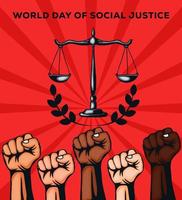conception de vecteur journée mondiale de la justice sociale