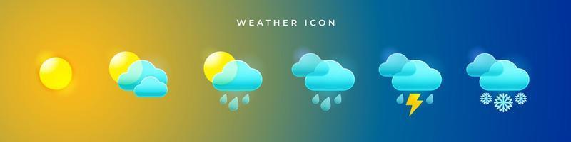 météo, icône, ensemble, vecteur, illustration