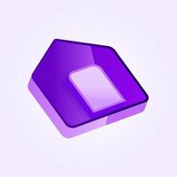 icône de la maison vecteur 3d, illustration vectorielle du symbole de la maison avec couleur violette et style isométrique