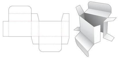 modèle de découpe de boîte d'emballage simple en carton vecteur