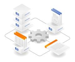 réseau de base de données de documents de processus de serveur cloud