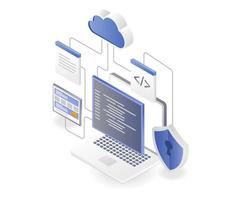 programmeur de mise en page d'application sécurité web vecteur