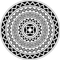 mandala de style tatouage cercle polynésien, motif de conception tribal vecteur de mandala polynésien, ornement géométrique