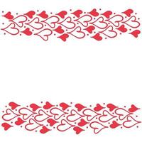 bordure horizontale avec coeur rouge et espace pour le texte. carte de Saint Valentin sur fond blanc. illustration vectorielle vecteur