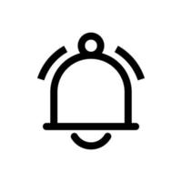 icône de cloche dans un style branché plat isolé sur fond gris. symbole de notification pour la conception, le logo, l'application, l'interface utilisateur de votre site Web. illustration vectorielle, eps10. vecteur