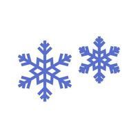 flocon de neige hiver ensemble de silhouette icône isolé bleu sur illustration vectorielle fond blanc. vecteur