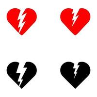collection d'icône de coeur, symbole d'icône d'amour design moderne de style plat isolé sur fond blanc. illustration vectorielle. vecteur