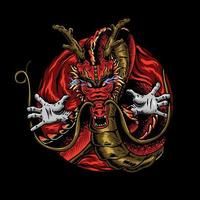 illustration vectorielle de dragon rouge vecteur