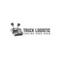 logo de camion logo de camion de fret logo de camionnage logo de service de camion logistique modèle vecteur