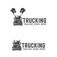 logo de camionnage, logo de fret, camions de fret de livraison, modèle de conception de vecteur de logo de logistique