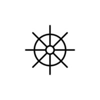 gouvernail, nautique, navire, icône de ligne de bateau, vecteur, illustration, modèle de logo. convient à de nombreuses fins. vecteur