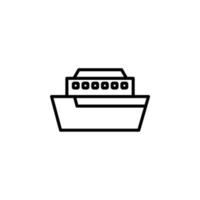 navire, bateau, icône de ligne de voilier, vecteur, illustration, modèle de logo. convient à de nombreuses fins. vecteur