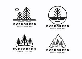 inspiration de conception de logo d'art de ligne pinetree. vecteur