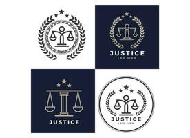 inspiration de conception de logo de justice de cabinet d'avocats. vecteur