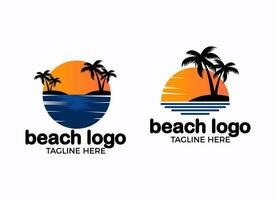 l'inspiration de conception de logo de plage tropicale. vecteur