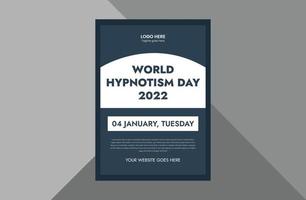 modèle de flyer pour la journée mondiale de l'hypnose. 4 janvier conception de flyer de sensibilisation à la journée mondiale de l'hypnotisme, affiche, couverture, prêt à imprimer vecteur