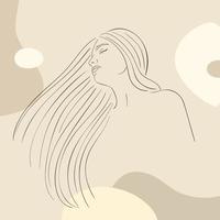 illustration d'art de ligne de visage de femme, logo, concept féminin. utiliser pour les impressions, les tatouages, les affiches, le textile, les logotypes, les cartes, l'image de marque vecteur