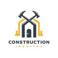 création de logo de construction de maison vecteur