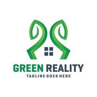 logo de maison de jardin vert vecteur