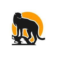 logo de guépard animal à l'affût vecteur