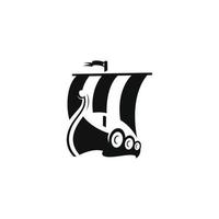 conception de vecteur de logo de bateau viking