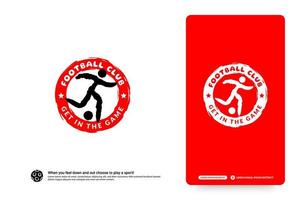 modèle de conception de logo de club de football, concept de logo de tournois de football. identité de l'équipe de football isolée sur fond blanc, illustrations vectorielles de conception de symbole de sport abstrait. vecteur