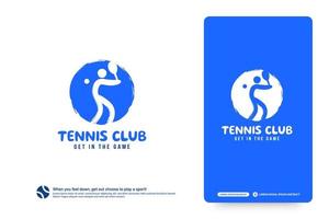 modèle de conception de logo de club de tennis, concept de logotype de tournois de tennis. identité d'équipe de tennis isolée sur fond blanc, illustrations vectorielles de conception de symbole de sport abstrait vecteur