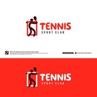 modèle de conception de logo de club de tennis, concept de logotype de tournois de tennis. identité d'équipe de tennis isolée sur fond blanc, illustrations vectorielles de conception de symbole de sport abstrait vecteur