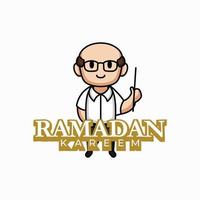 conception de mascotte ramadan kareem vecteur