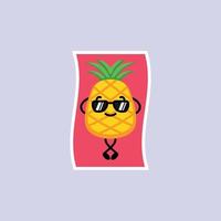 conception de mascotte d'ananas vecteur