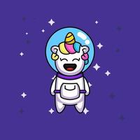 jolie licorne astronaute vecteur