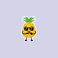 conception de mascotte d'ananas vecteur