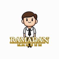 conception de mascotte ramadan kareem vecteur