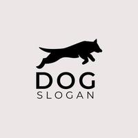 logo de silhouette de chien vecteur