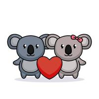 mignon koala saint valentin vecteur