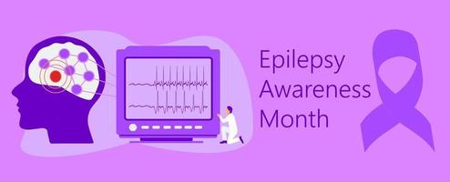 le mois de sensibilisation à l'épilepsie est organisé en novembre aux états-unis. vecteur