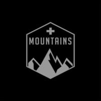logo sortant de la montagne. expédition et découverte de la montagne vecteur