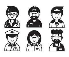 personnes profession avatars vector illustration