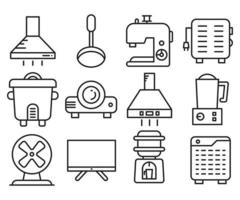 icônes d'appareils ménagers et d'ustensiles de cuisine vecteur