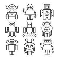 avatars de dessins animés de robots vecteur